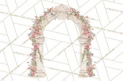 Rococo Christmas Clipart PNG, Pink and Gold Holiday Decor Product Image 2