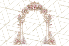 Rococo Christmas Clipart PNG, Pink and Gold Holiday Decor Product Image 3