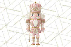 Rococo Christmas Clipart PNG, Pink and Gold Holiday Decor Product Image 4