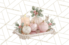 Rococo Christmas Clipart PNG, Pink and Gold Holiday Decor Product Image 2