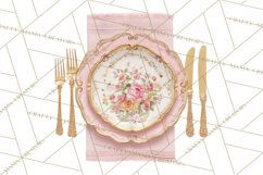 Rococo Christmas Clipart PNG, Pink and Gold Holiday Decor Product Image 3