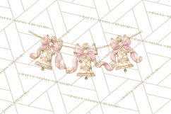 Rococo Christmas Clipart PNG, Pink and Gold Holiday Decor Product Image 4