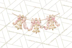 Rococo Christmas Clipart PNG, Pink and Gold Holiday Decor Product Image 4
