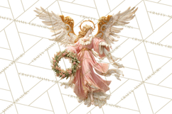 Rococo Christmas Clipart PNG, Pink and Gold Holiday Decor Product Image 5