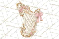 Rococo Christmas Clipart PNG, Pink and Gold Holiday Decor Product Image 2