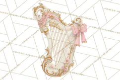 Rococo Christmas Clipart PNG, Pink and Gold Holiday Decor Product Image 2