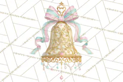 Rococo Christmas Clipart PNG, Pink and Gold Holiday Decor Product Image 2