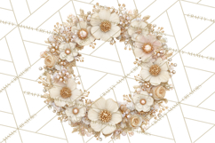 Rococo Christmas Clipart PNG, Pink and Gold Holiday Decor Product Image 4