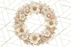 Rococo Christmas Clipart PNG, Pink and Gold Holiday Decor Product Image 4
