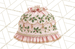 Rococo Christmas Clipart PNG, Pink and Gold Holiday Decor Product Image 2