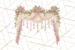 Rococo Christmas Clipart PNG, Pink and Gold Holiday Decor Product Image 3