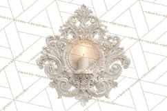 Rococo Christmas Clipart PNG, Pink and Gold Holiday Decor Product Image 2