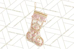 Rococo Christmas Clipart PNG, Pink and Gold Holiday Decor Product Image 5