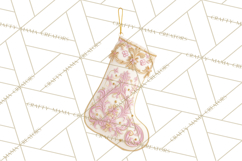Rococo Christmas Clipart PNG, Pink and Gold Holiday Decor Product Image 2