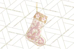 Rococo Christmas Clipart PNG, Pink and Gold Holiday Decor Product Image 2