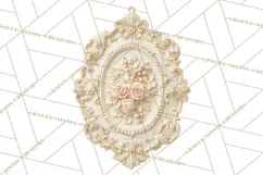 Rococo Christmas Clipart PNG, Pink and Gold Holiday Decor Product Image 3