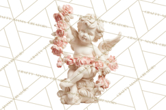 Rococo Christmas Clipart PNG, Pink and Gold Holiday Decor Product Image 4