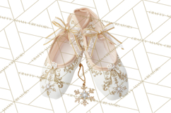 Rococo Christmas Clipart PNG, Pink and Gold Holiday Decor Product Image 5