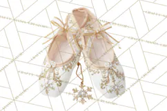 Rococo Christmas Clipart PNG, Pink and Gold Holiday Decor Product Image 5