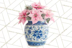Rococo Christmas Clipart PNG, Pink and Gold Holiday Decor Product Image 3