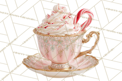 Rococo Christmas Clipart PNG, Pink and Gold Holiday Decor Product Image 5
