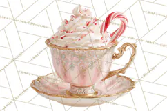Rococo Christmas Clipart PNG, Pink and Gold Holiday Decor Product Image 5