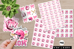 Pink Coquette Baseball Stickers | Baseball PNG Product Image 1