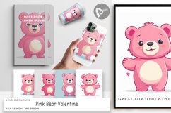 Digital Paper Pink Bear Valentine Product Image 1