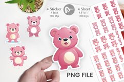 Pink Bear Valentine Sticker Product Image 1