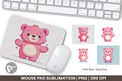 Mouse Pad Pink Bear Valentine Product Image 1