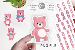 Pink Bear Valentine Sticker Product Image 1
