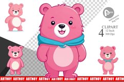 Pink Bear Valentine Clipart Product Image 1