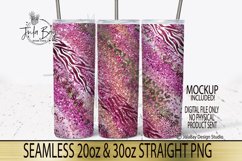 Pink Beautiful colored tumblers with marble milky way texture and animal prints