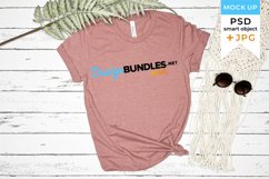 Pink Bella Canvas mockup Boho | boho t-shirt mockup Product Image 1