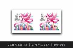 Pink bird ribbon breast cancer awareness Fly High Stay Hopeful quote print 20 oz tumbler skinny mug wrap clipart t-shirt sublimation printable design