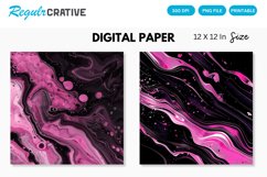 Pink And Black Liquid Digital Paper, Liquid Background Product Image 1