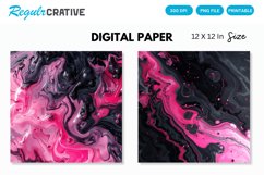 Pink And Black Liquid Digital Paper, Liquid Background Product Image 1