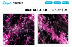 Pink And Black Liquid Digital Paper, Liquid Background Product Image 1