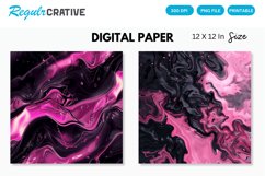 Pink And Black Liquid Digital Paper, Liquid Background Product Image 1