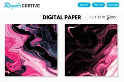 Pink And Black Liquid Digital Paper, Liquid Background Product Image 1