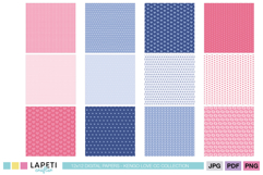 Soft heart patterns for scrapbooking and crafts