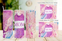 Pink, Blue, Purple Marble Gold Glitter 20oz Mom Tumbler Product Image 3