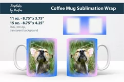 Pink blue photo mug wrap template for 15 oz Cricut Mug Design