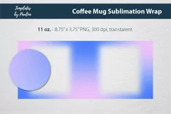 Pink blue photo mug wrap template for 11 oz Cricut Mug Design