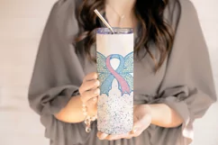 Pink & Blue Butterfly Ribbon 20oz Tumbler Product Image 3
