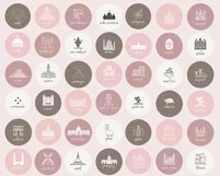 pink boho travel instagram icons
