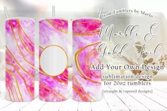 Pink Bokeh Marble and Gold 20oz Tumbler U Customize Product Image 1