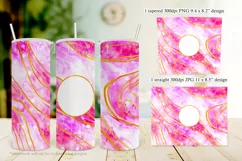 Pink Bokeh Marble and Gold 20oz Tumbler U Customize Product Image 3