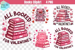 Pink Books ClipArt | All booked for Valentines Product Image 1