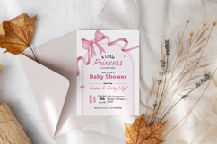 Editable Pink Bow Baby Shower Invitation Canva Template Product Image 9